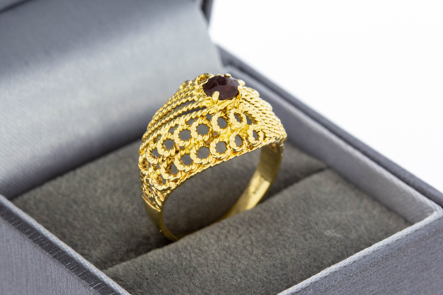 Vintage Granat Gold Ring 585 - 17,4 mm