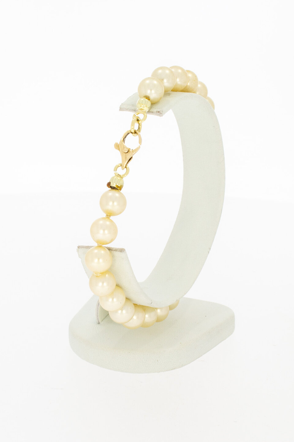 585 Gold Armband mit Perlen - 21,6 cm