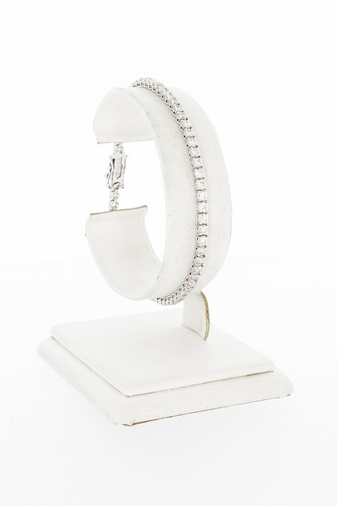 3,30 ct Tennis Weißgoldarmband 750 - 18,5 cm
