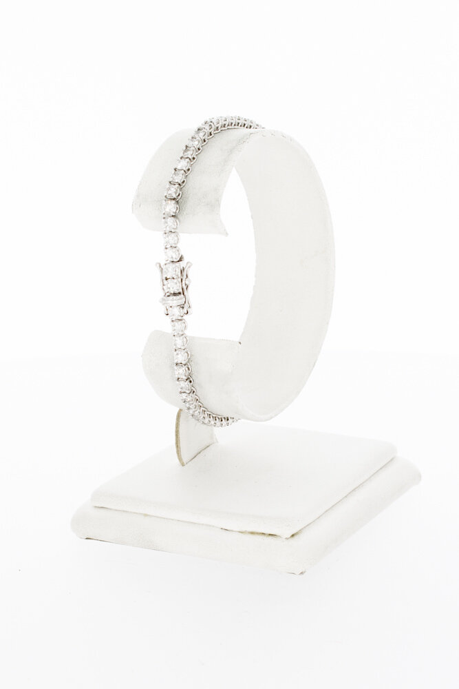 3,30 ct Tennis Weißgoldarmband 750 - 18,5 cm