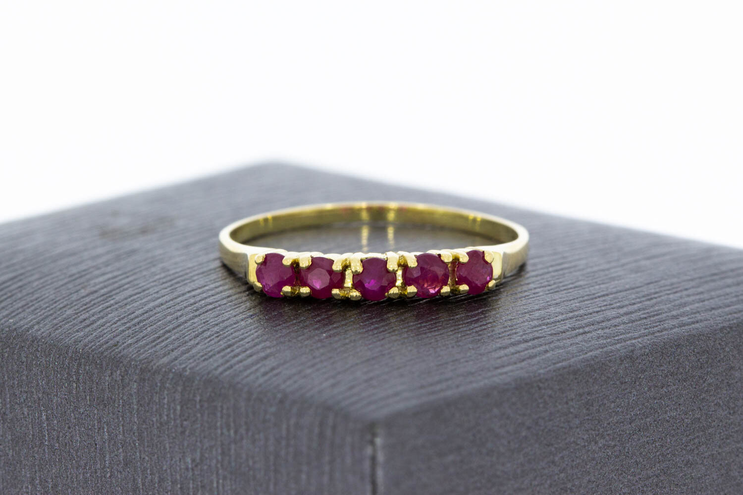 585 Gold Vorsteckring Damen mit Rubin - Ringgr&ouml;&szlig;e 54