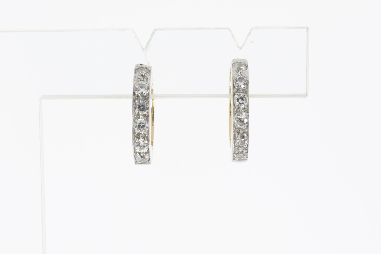 Ohrclips 585 Gold mit Saphir - 1,4 cm