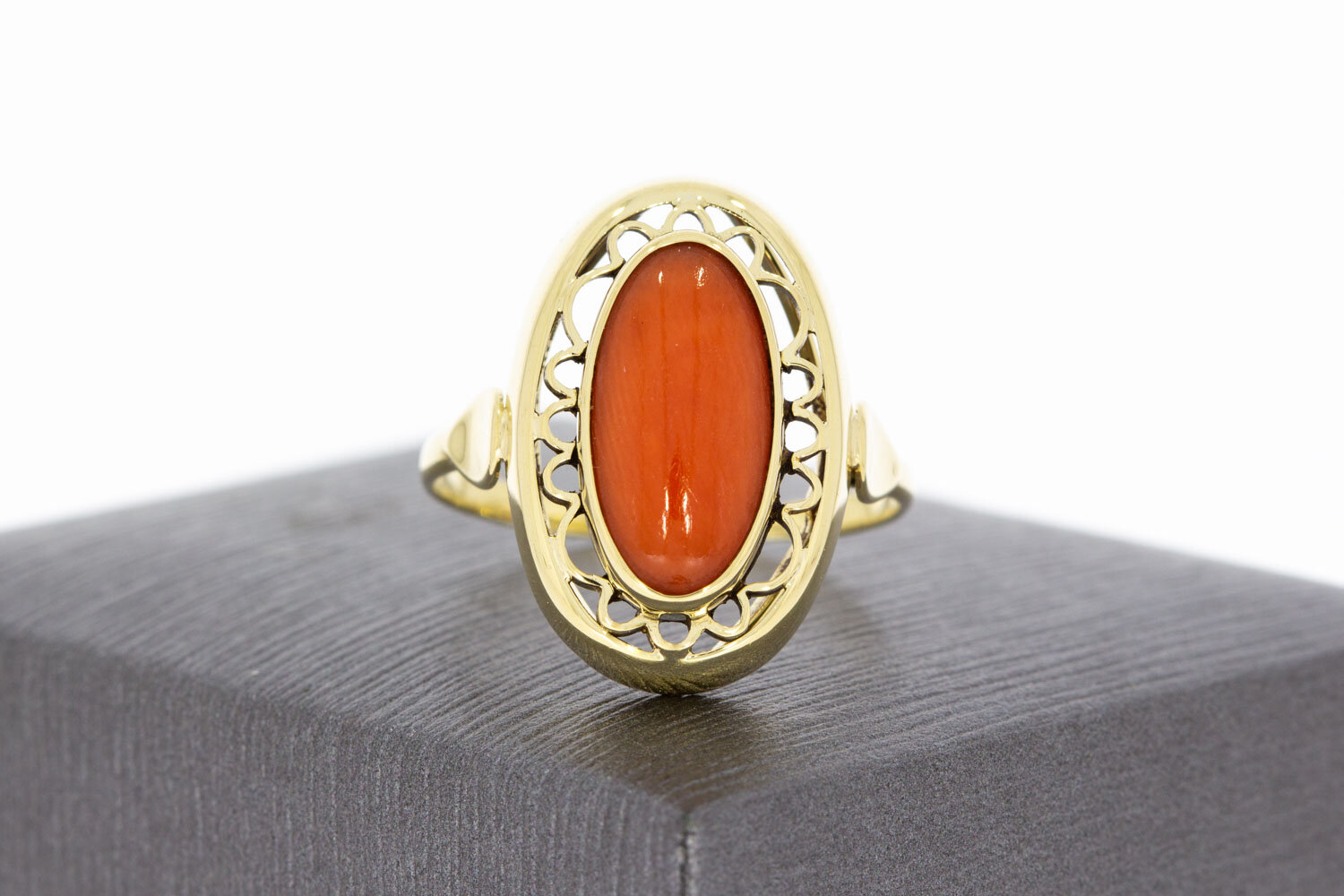 14 Karat Gold Vintage Korallenring - 18,4 mm