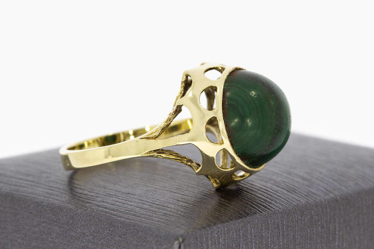 Malachit Ring 14 Karat Gold - 18,4 mm
