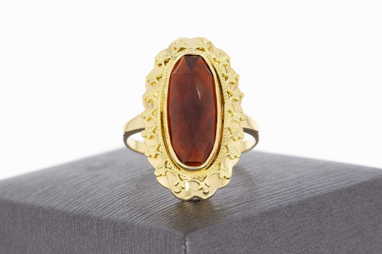 Vintage 585 Granat Gold Ring - 19,5 mm