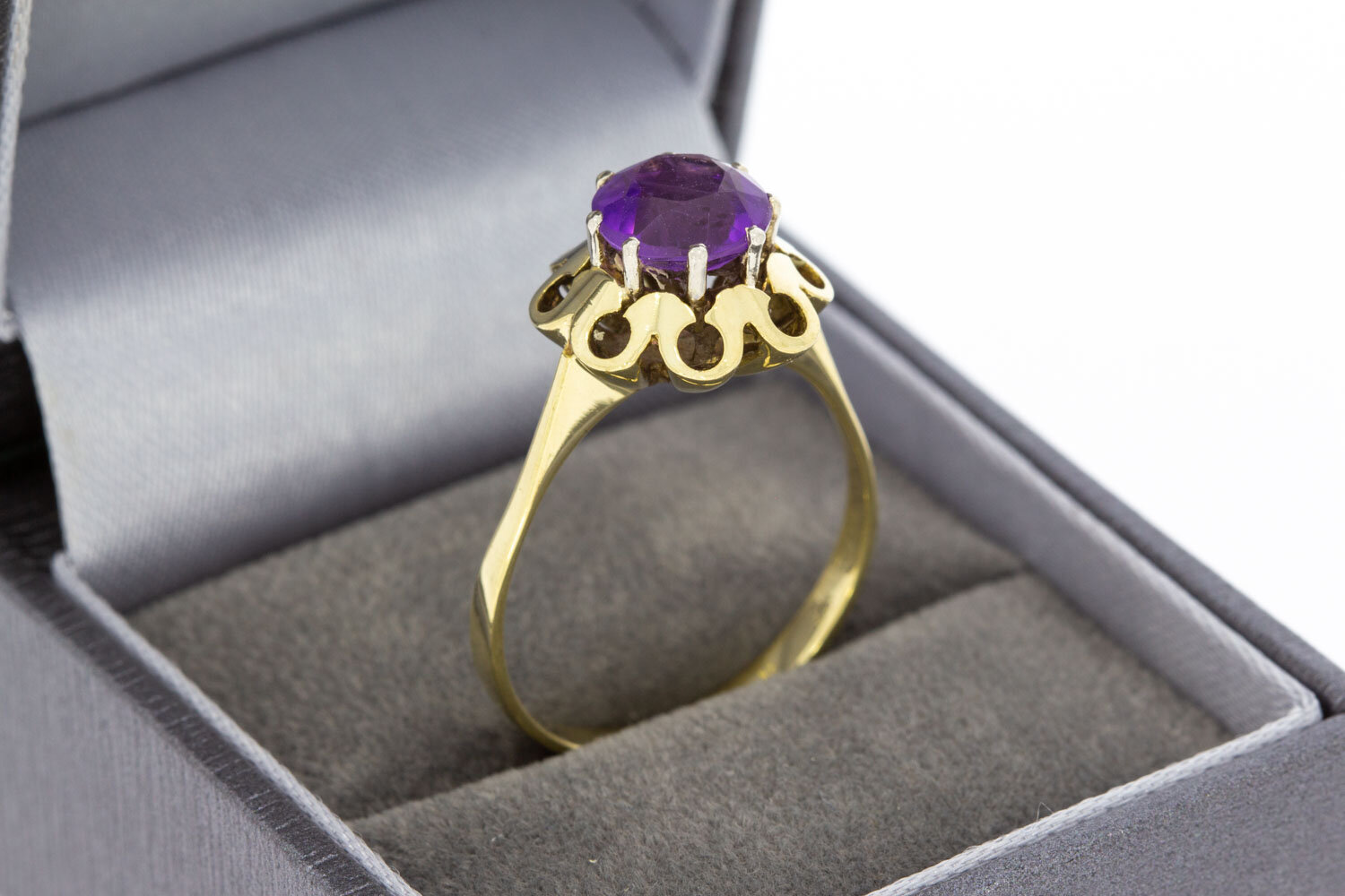Amethyst Gold Ring 1Karat - 19,2 mm