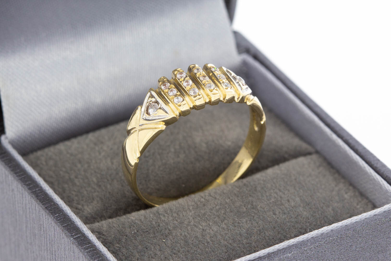585 Gold Bandring Damen mit Saphir - Ringgr&ouml;&szlig;e 61