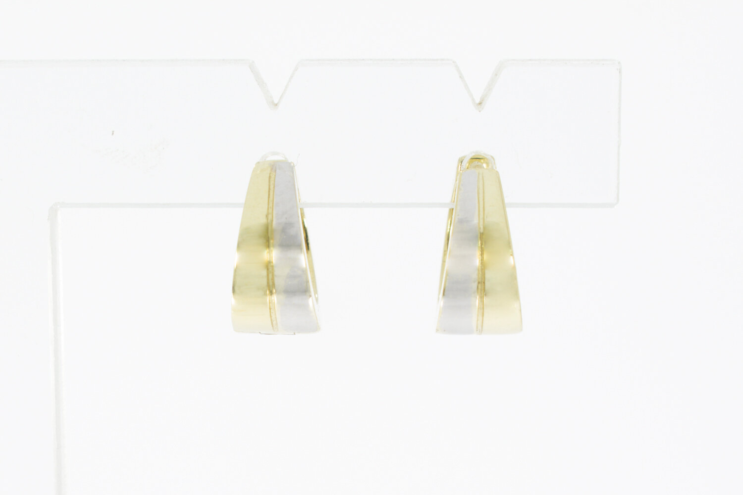 Bicolor Creolen 14 Karat Gold - 1,3 cm