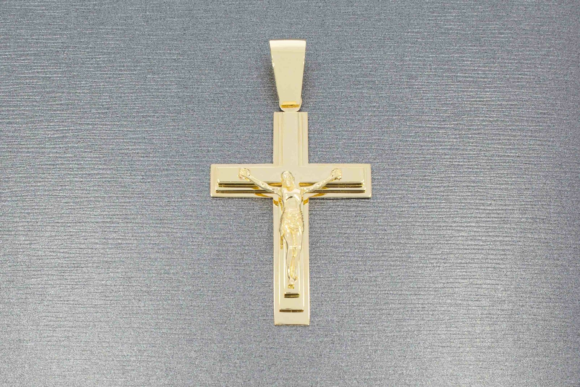 Herren Kreuz Anhänger 585 Gold - 4,3 cm