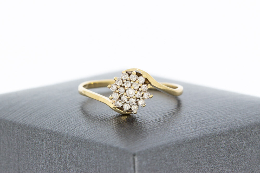 585 Gold Ring Damen mit Diamant 0,05 ct - Ringgr&ouml;&szlig;e 54