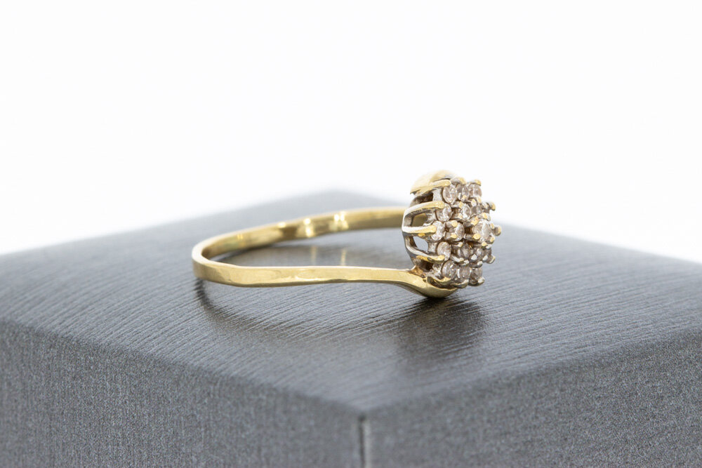585 Gold Ring Damen mit Diamant 0,05 ct - Ringgr&ouml;&szlig;e 54