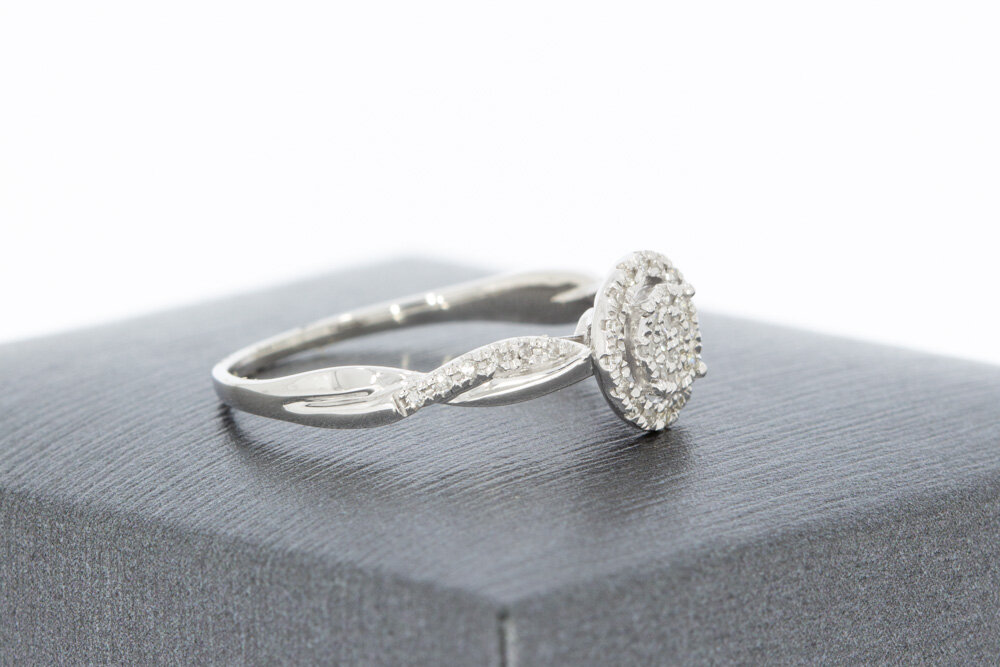 9 Karat Gold Ring Damen mit Diamant 0,10 ct - Ringgr&ouml;&szlig;e 51