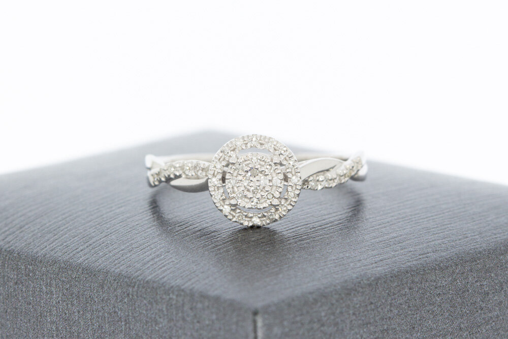 9 Karat Gold Ring Damen mit Diamant 0,10 ct - Ringgr&ouml;&szlig;e 51