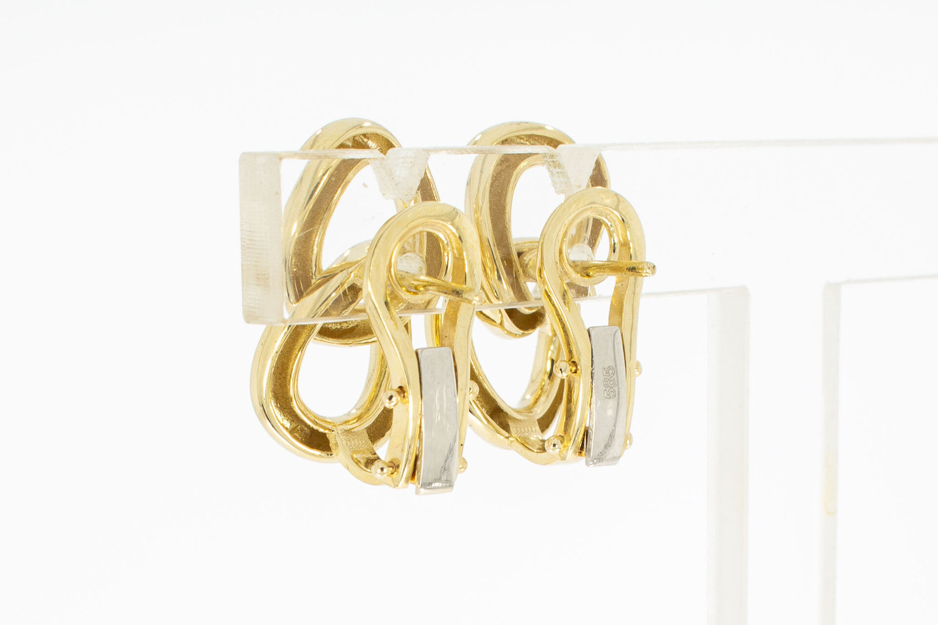 14 Karat Gold Designer Ohrclips Damen - 2 cm