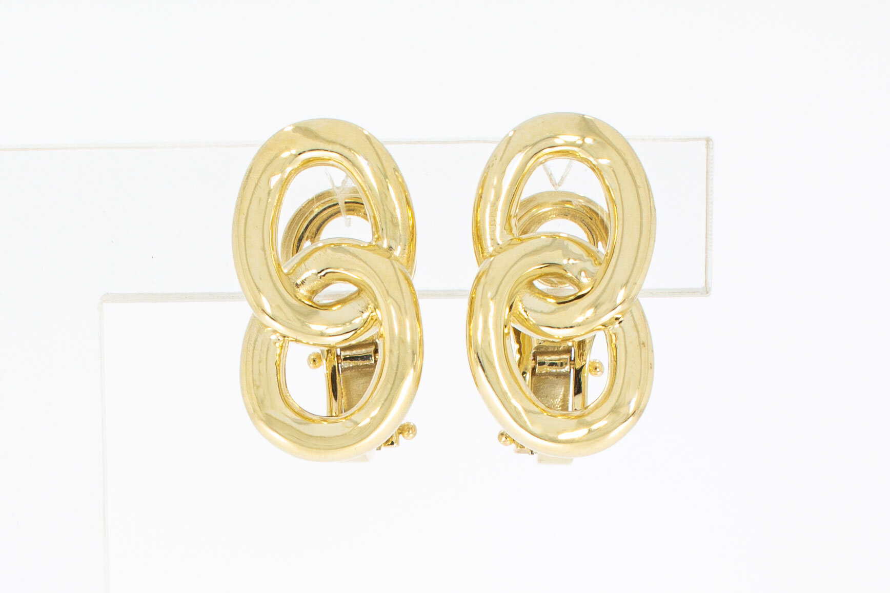 14 Karat Gold Design Ohrclips für Damen - 2 cm