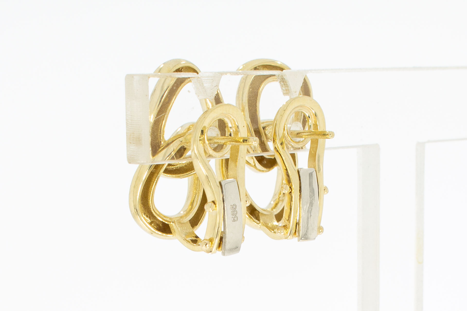 14 Karat Gold Design Ohrclips für Damen - 2 cm