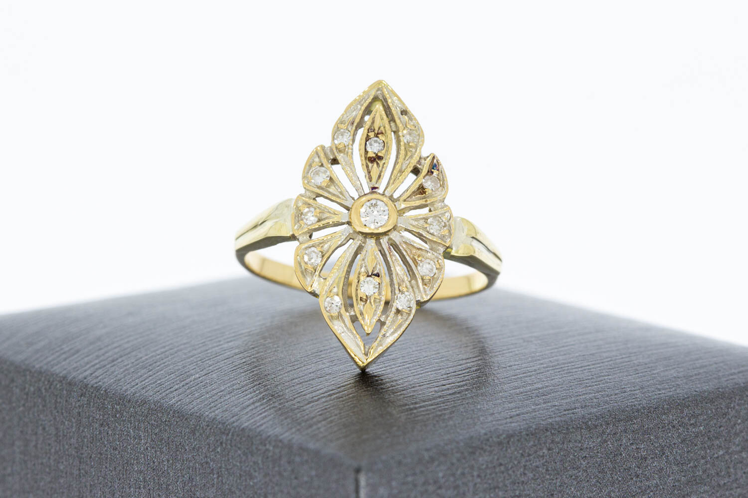 Vintage 14 Karat Diamant Damenring - 17,5 mm