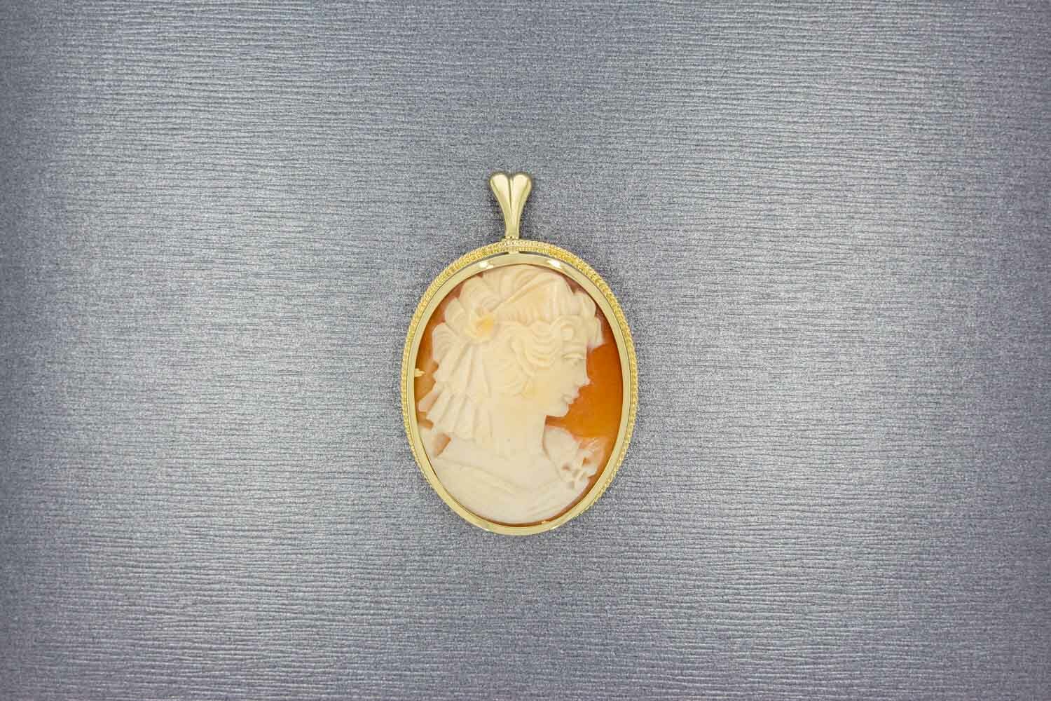 Vintage Cameo Damen Anhänger 585 Gold