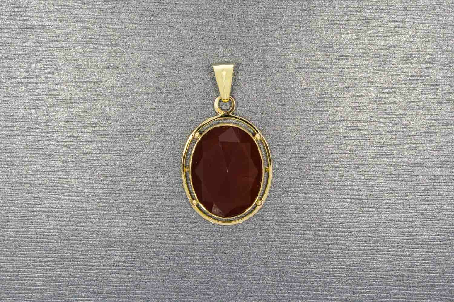 Karneol Damen Anhänger 14 Karat Gold