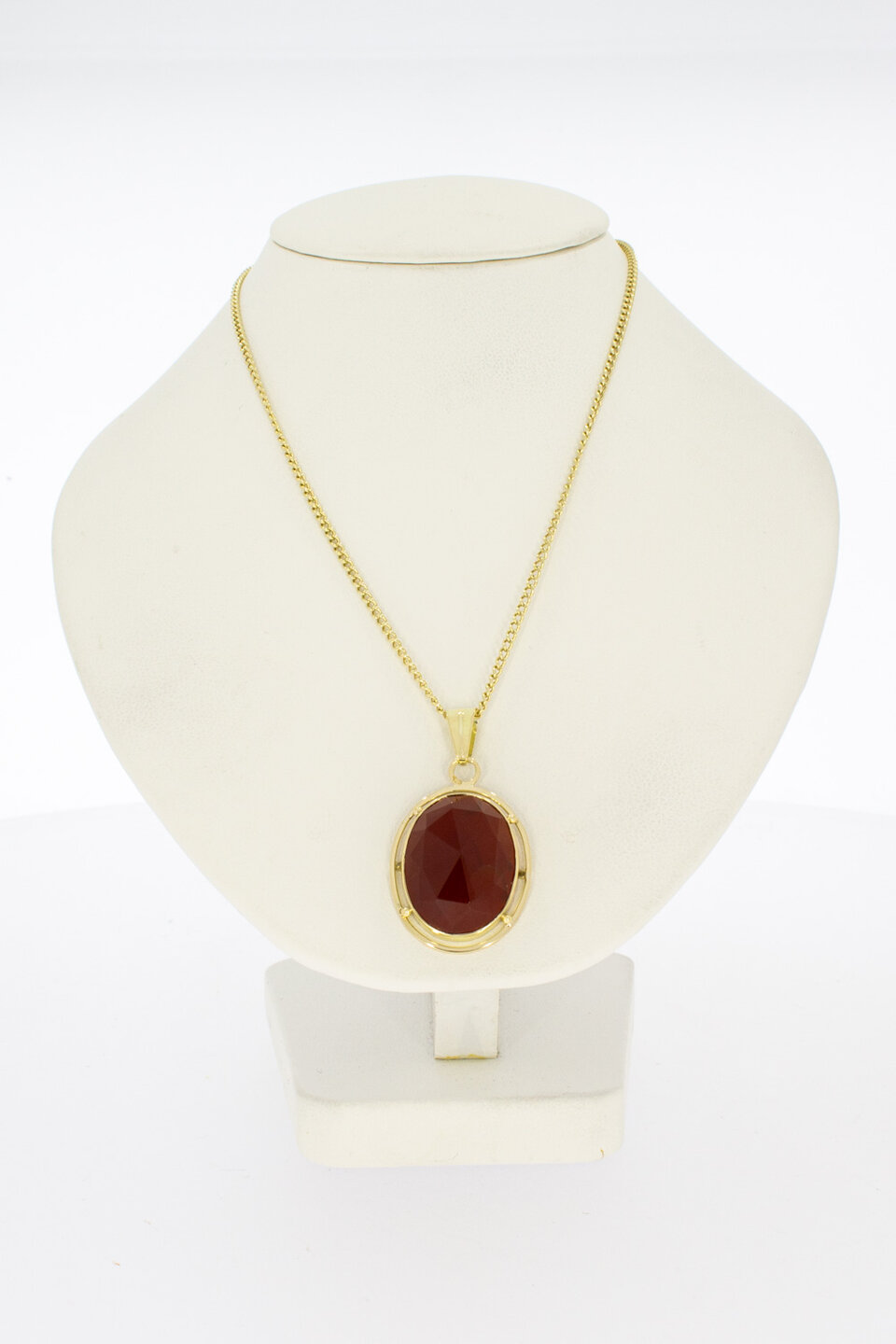 Karneol Damen Anhänger 14 Karat Gold