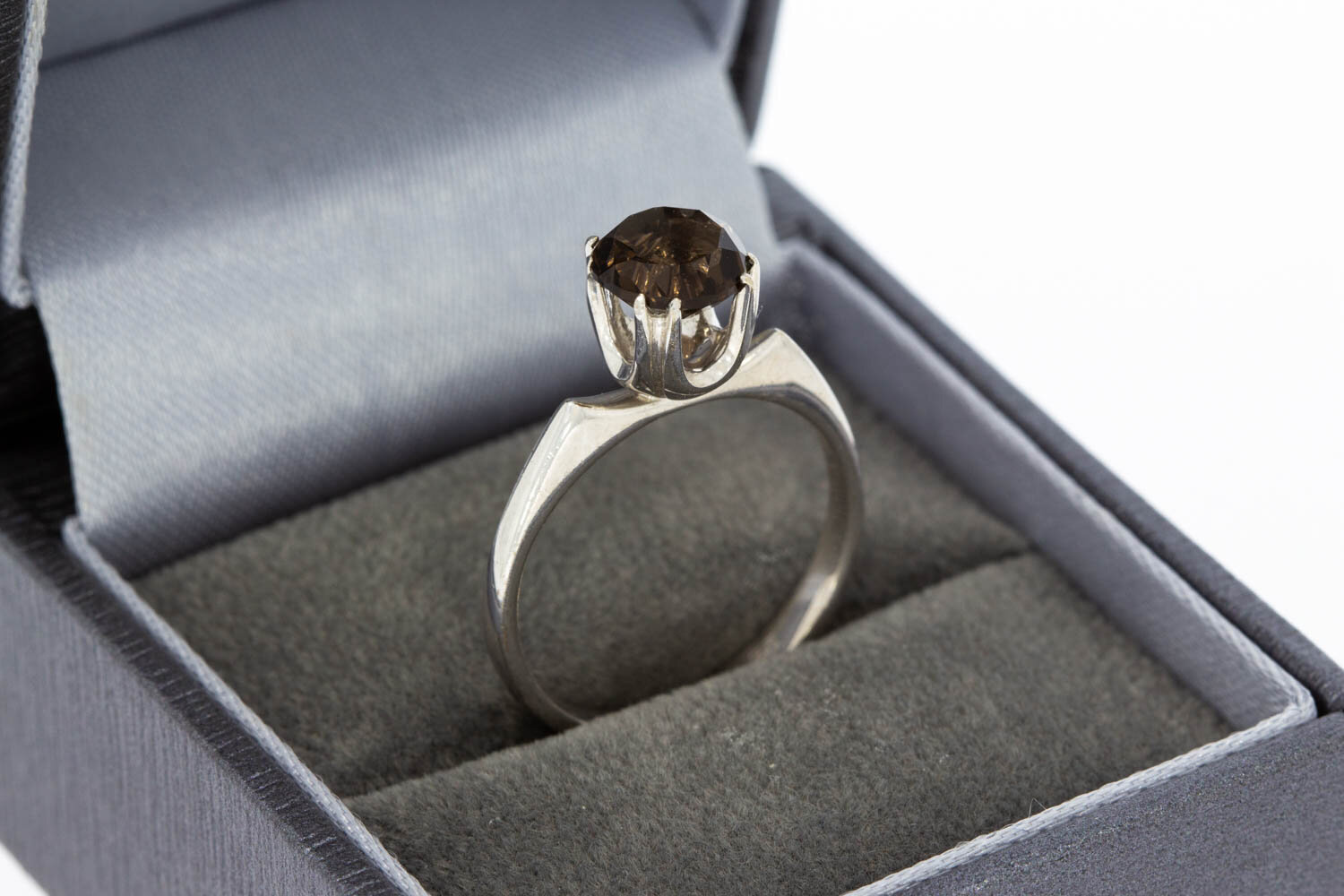 Weißgold Quarz Ring 18 Karat - 17,2 mm