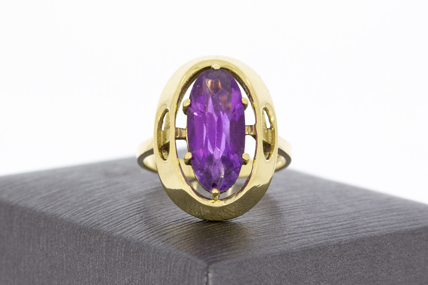 585 Gold Damenring mit Amethyst - 17,9 mm