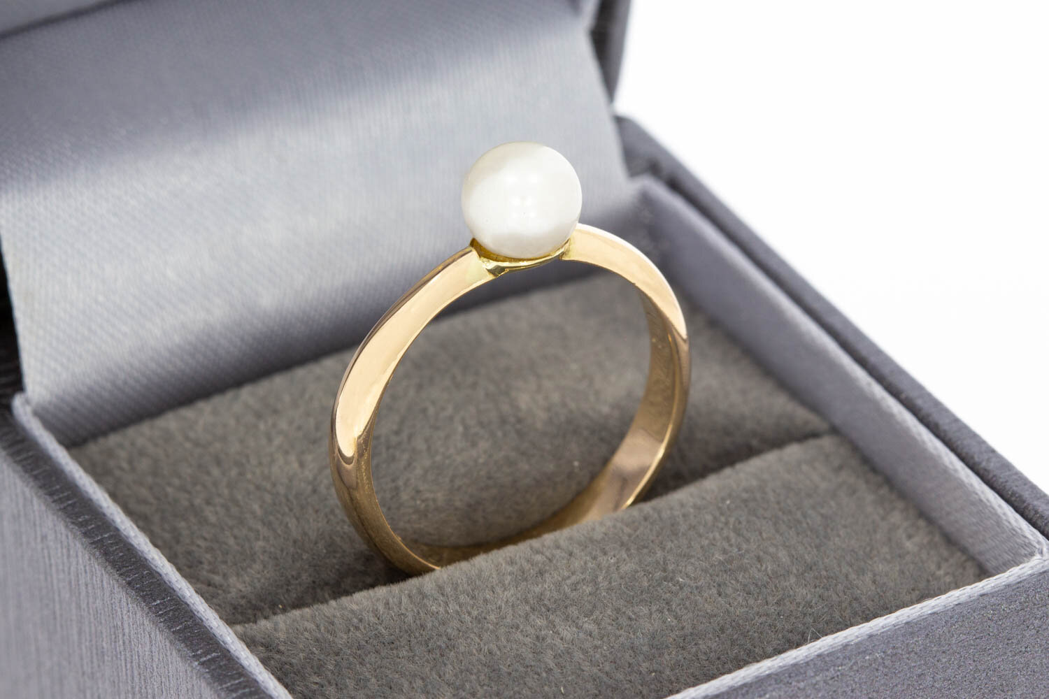 Damen 14 Karat Goldring mit Perle - 18,5 mm