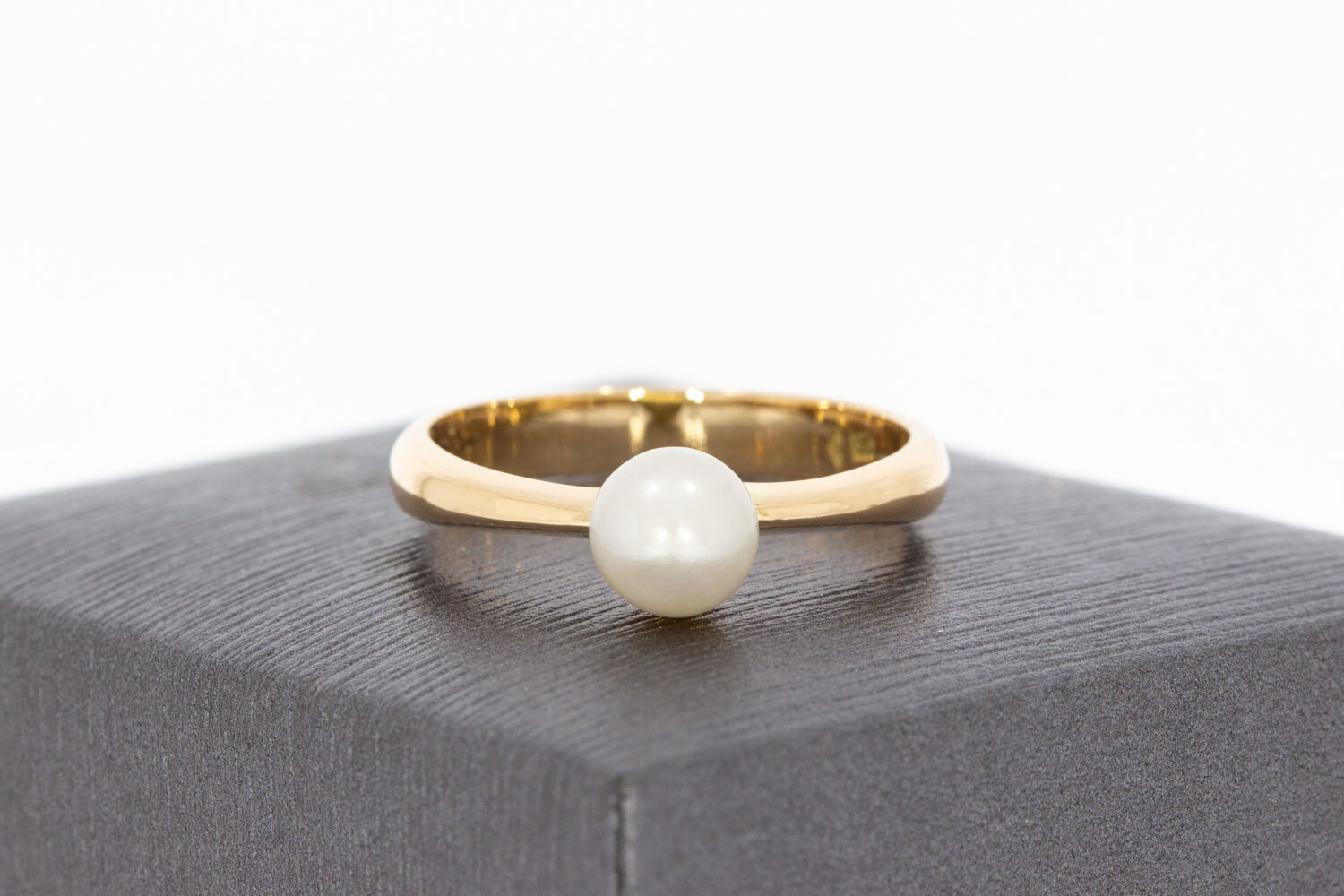 Damen 14 Karat Goldring mit Perle - 18,5 mm