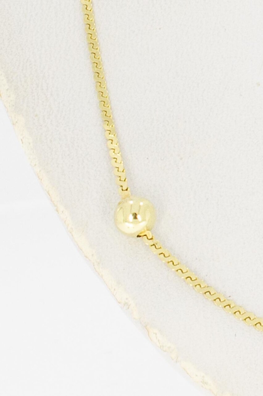 S- Gliederkette 14 Karat Gold - 38,3 cm