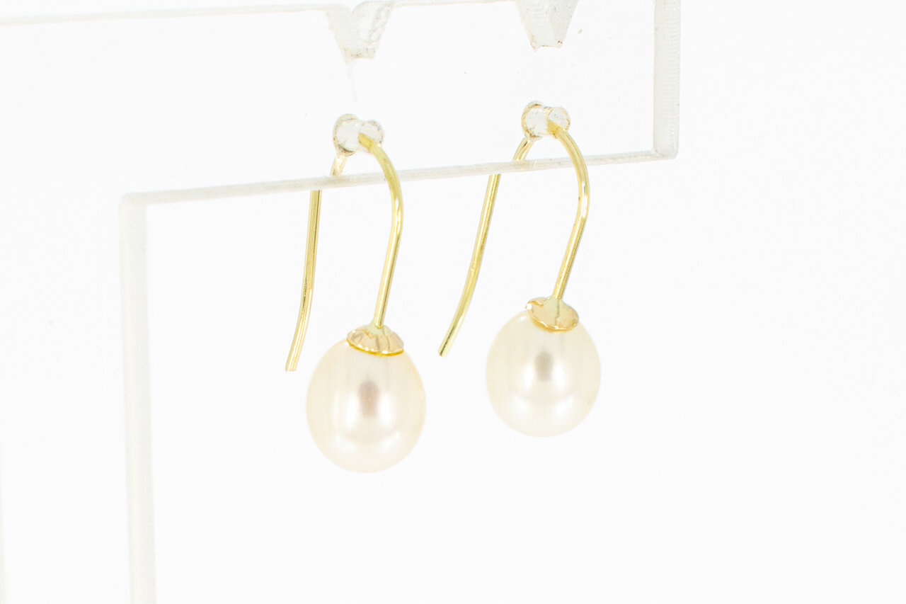 14 Karat  Gold Perlen Ohrhänger Damen - 1,9 cm