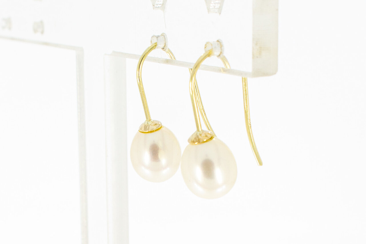 14 Karat  Gold Perlen Ohrhänger Damen - 1,9 cm
