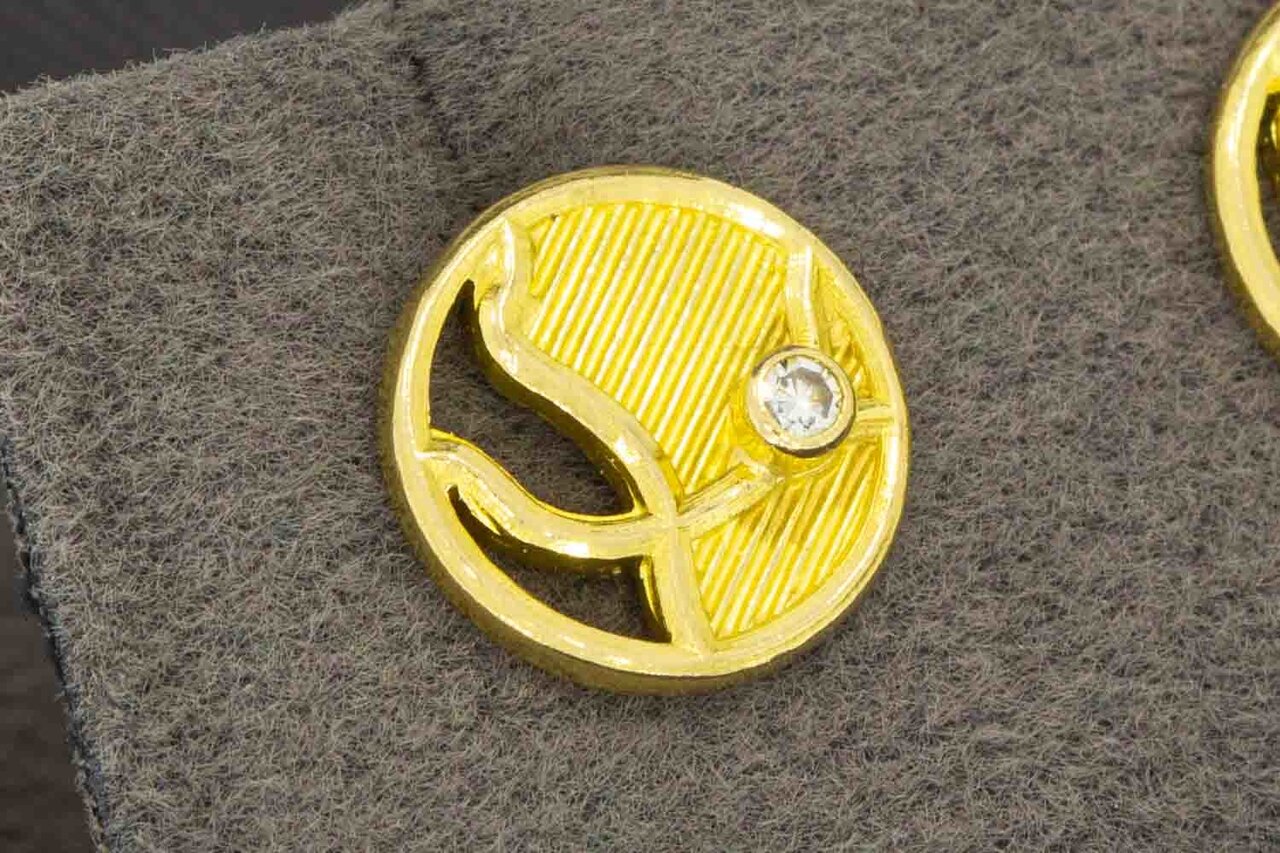 750 Damen Ohrstecker mit Diamant - 0,9 cm