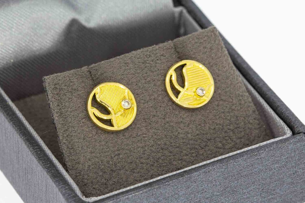 750 Damen Ohrstecker mit Diamant - 0,9 cm