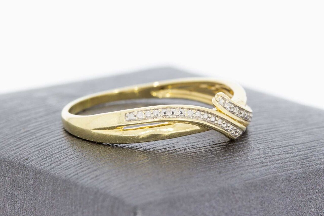 585 bicolor Damen Gold Ring - 19 mm