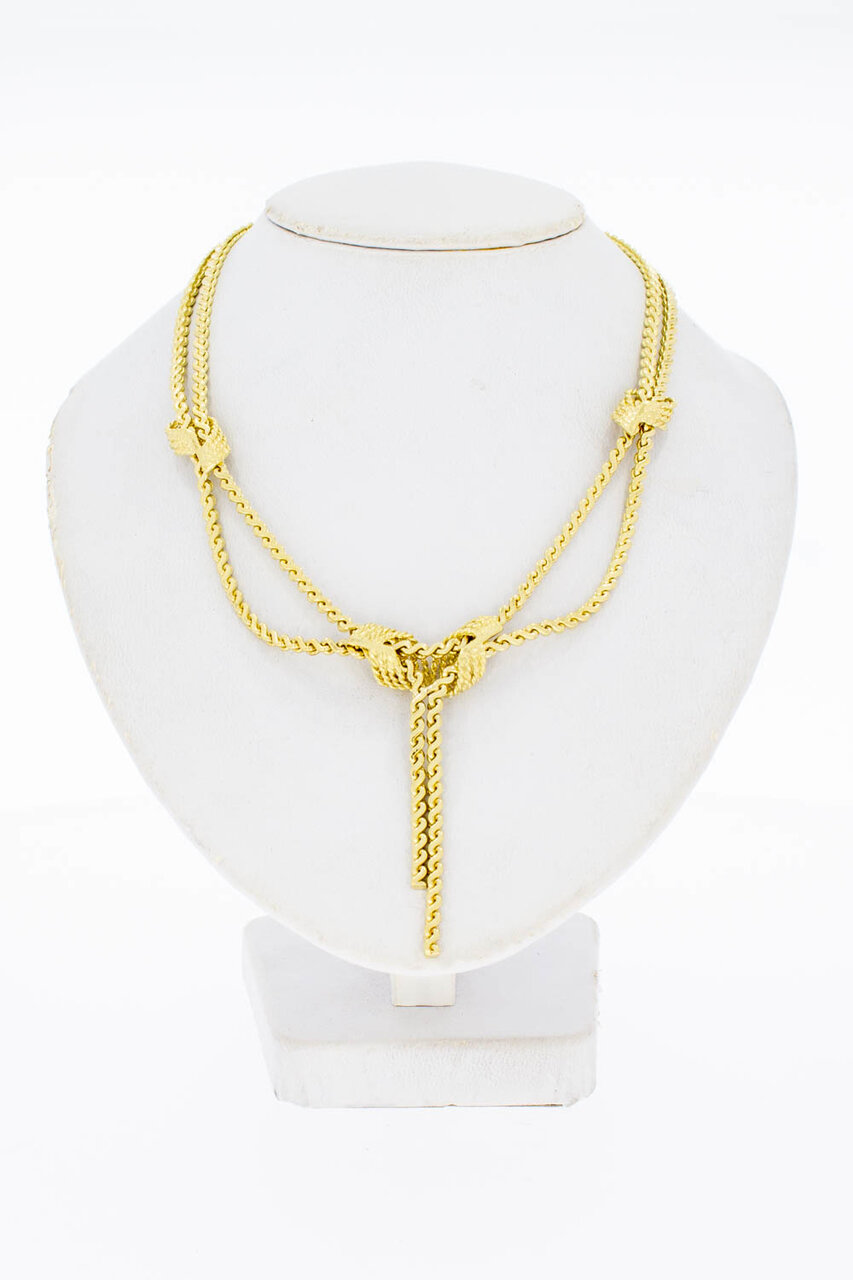 Doppelknoten Damen Goldkette 14 Karat - 42 cm