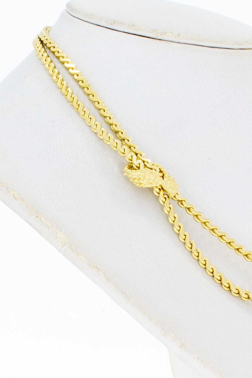 Doppelknoten Damen Goldkette 14 Karat - 42 cm