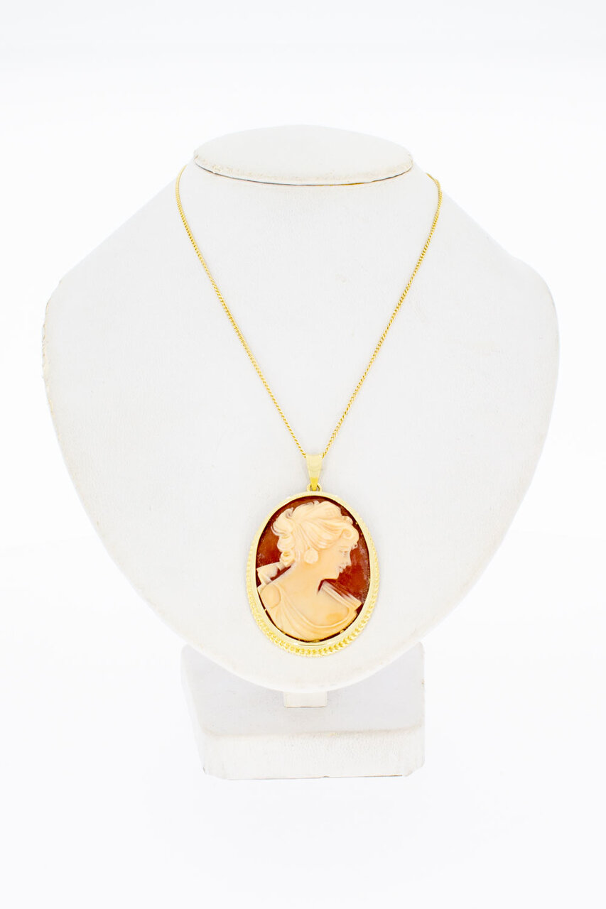 14 Karat Gold Cameo Anhänger Damen