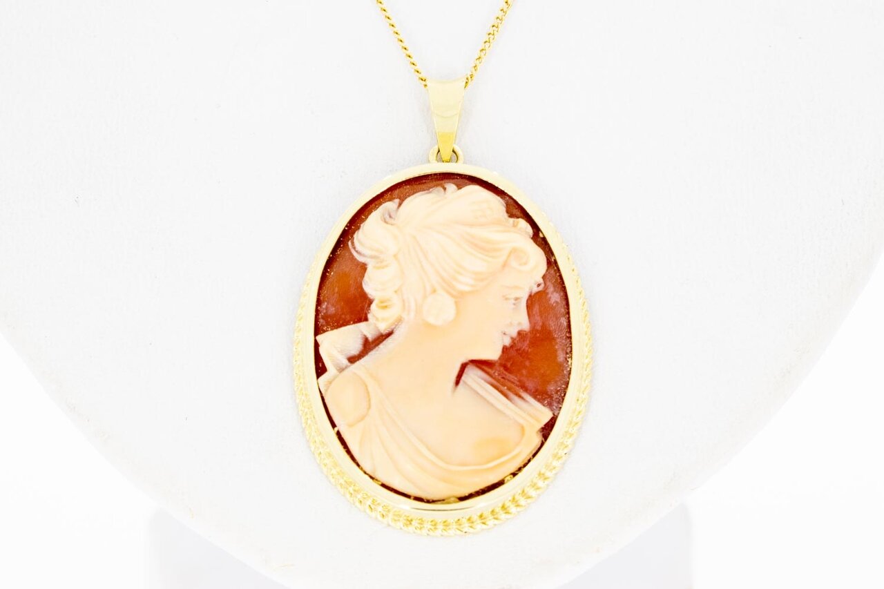 14 Karat Gold Cameo Anhänger Damen