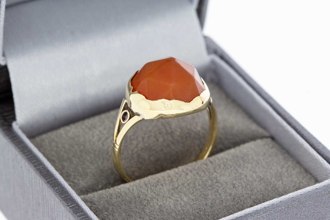 Karneol Ring 14 Karat Gold - 17,9 mm