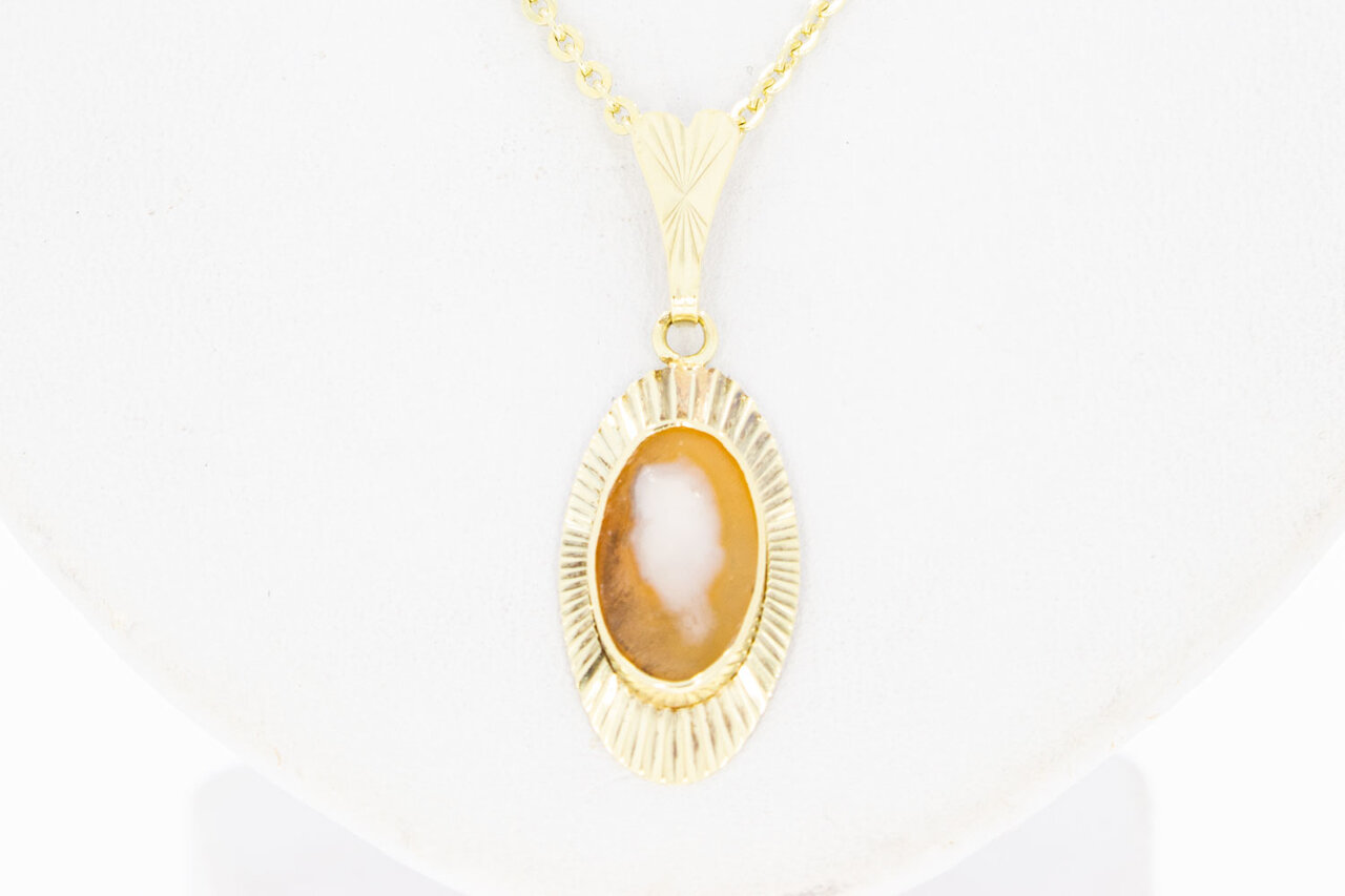 14 Karat Gold Kamee Anhänger Damen