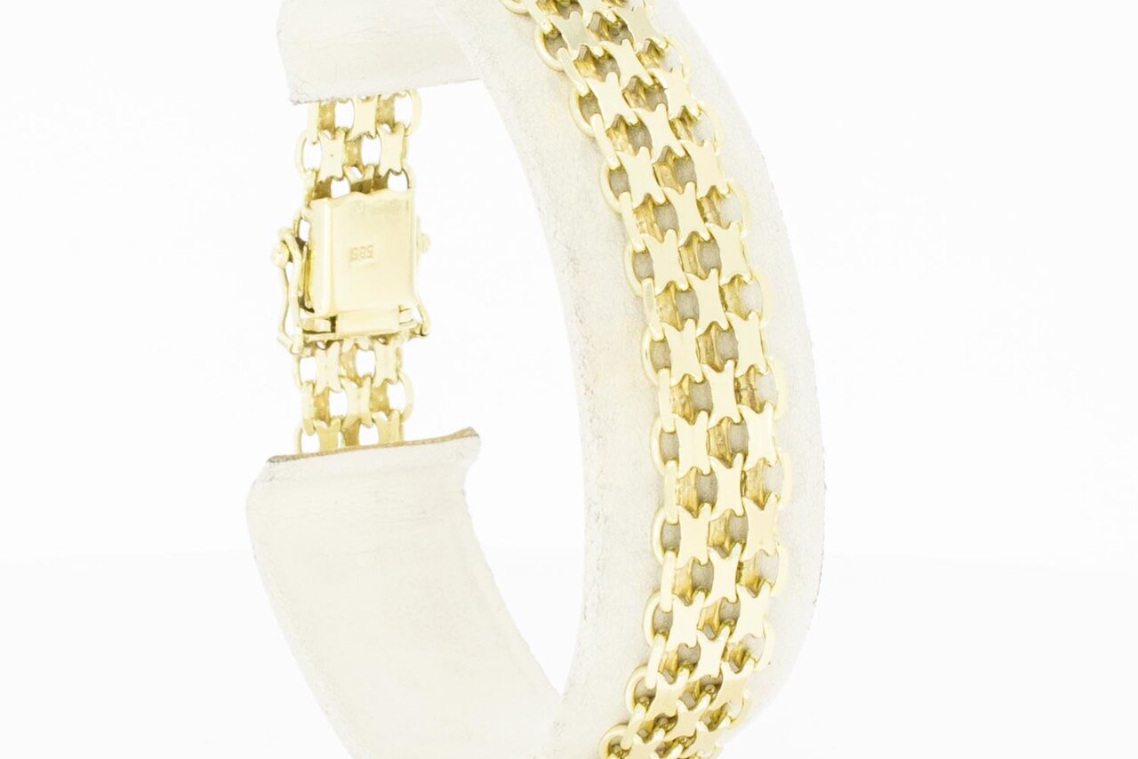 14 Karat breites Damen Armband - 19 cm