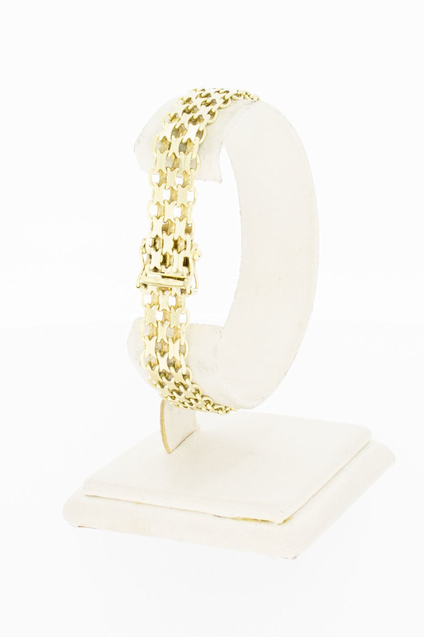14 Karat breites Damen Armband - 19 cm