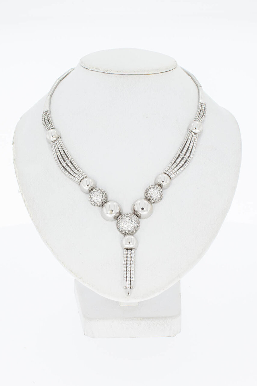 14 Karat Weißgold Damen Halskette - 44 cm