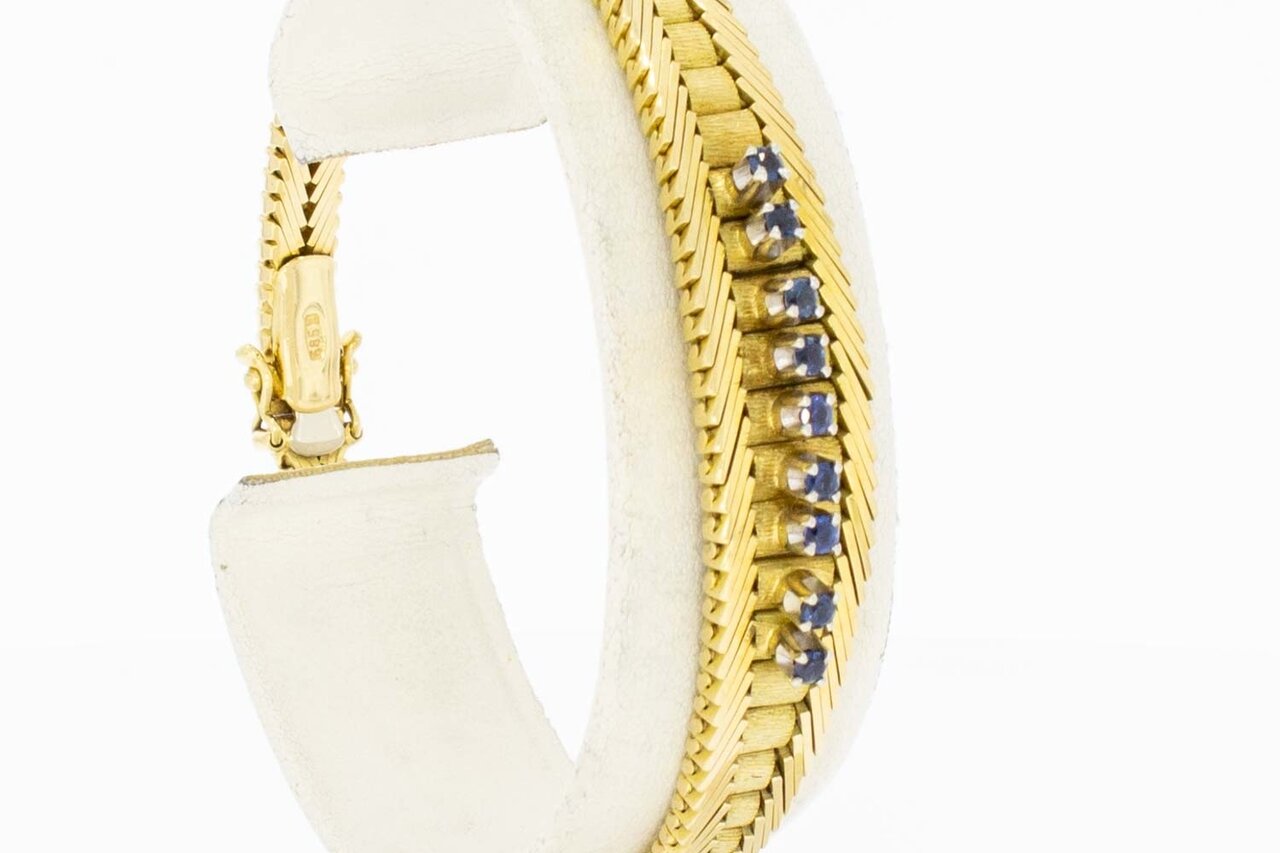 Edelstein Armband 14 Karat Gold - 19 cm