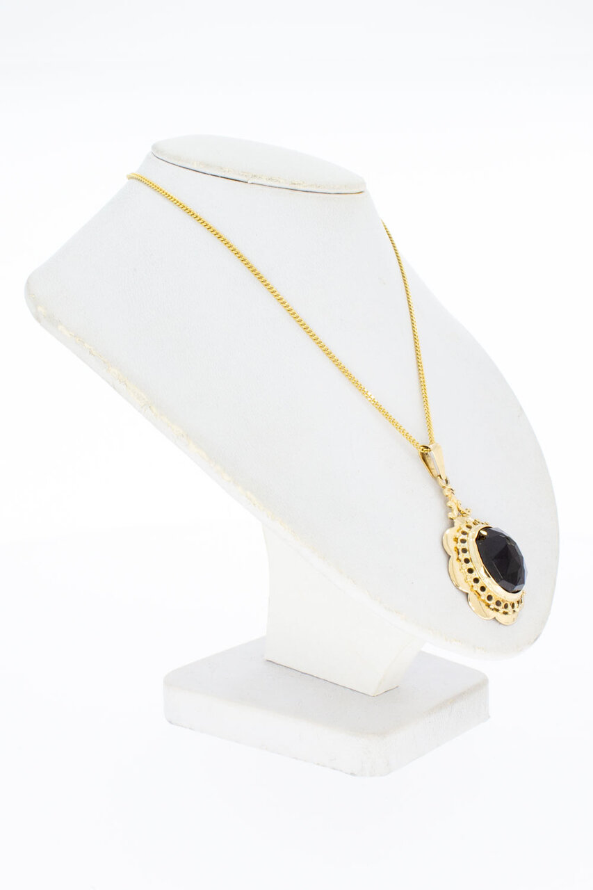 14 Karat Gold Granat Anhänger Damen