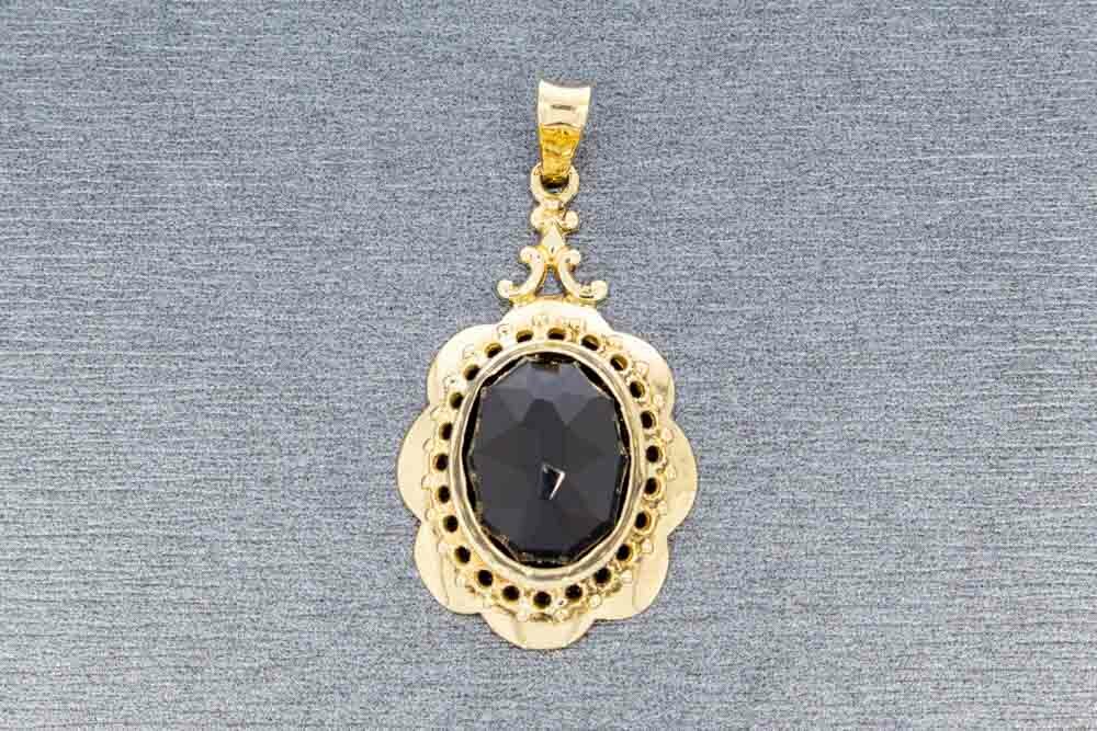 14 Karat Gold Granat Anhänger Damen