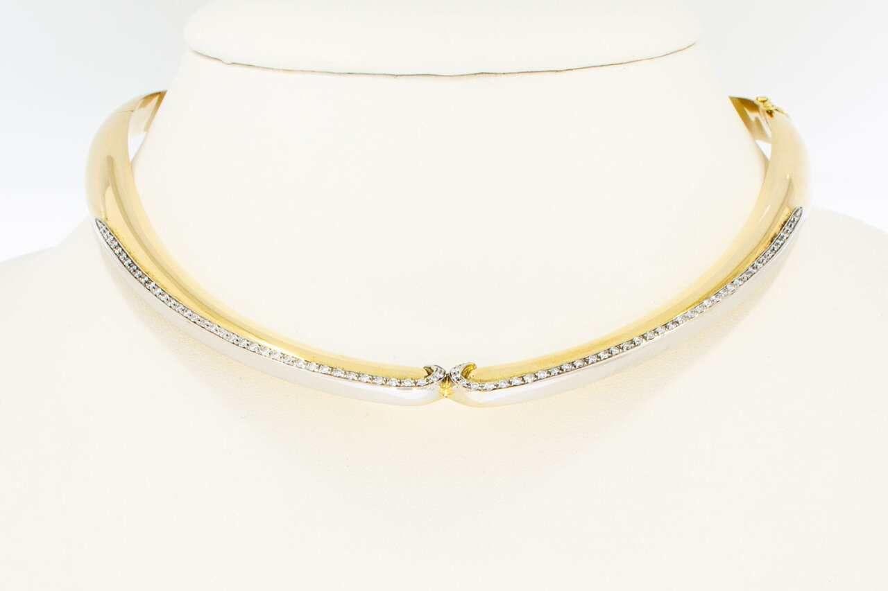 750 Diamanten Goldkette Damen - 44 cm