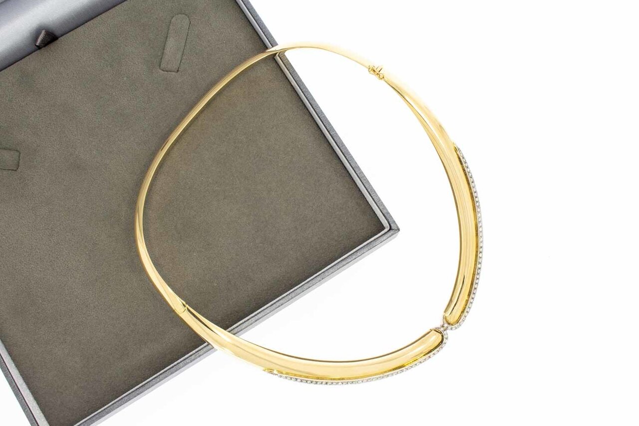 750 Diamanten Goldkette Damen - 44 cm