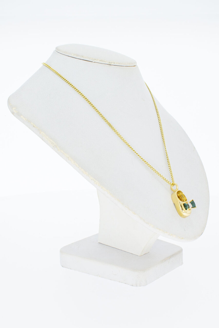 585 Gold Edelstein Anhänger Damen