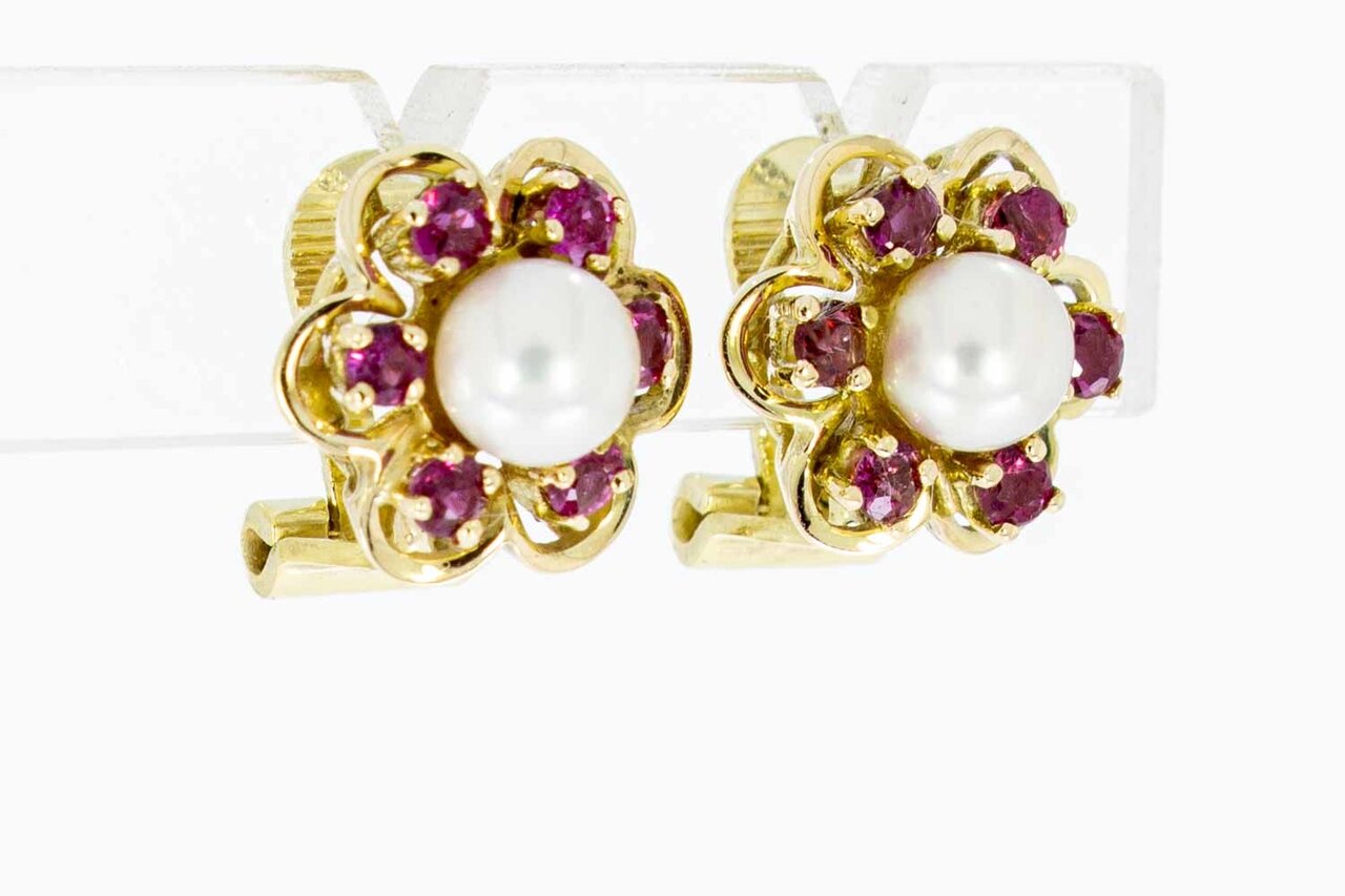 Edelstein Ohrclips Damen 585 Gold - 1,2 cm